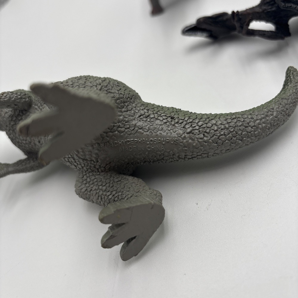 Vintage Dinosaur Figures Soft Hard Plastic Unbranded Lot Of 6 Velociraptor - Picture 15 of 16